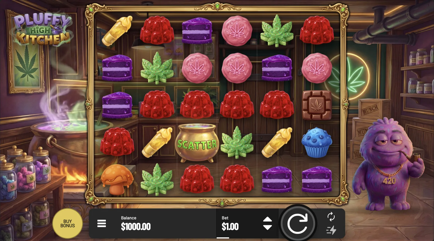 Pluffy High Kitchen gameplay   the reels in Pluffy's kitchen